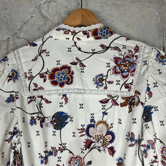 Good Hart white maroon navy floral paisley western button up xs - Picture 6 of 8